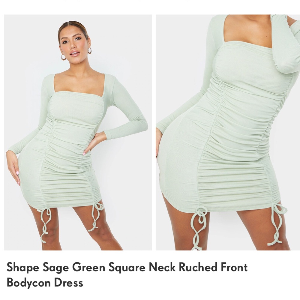 Pretty little thing sage green bodycon dress